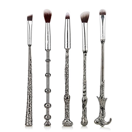 Fashion Base® 5PCS/SET Metal Handle Wand Makeup Brushes Set Eyeshadow Eyebrows Nose Blending Brushes Kabuki Make up Brush