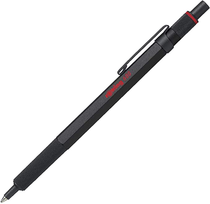 Rotring 600 Ballpoint Pen, Medium Point, Black Ink, Black Barrel, Refillable