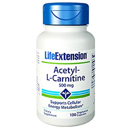 Life Extension Acetyl-L-Carnitine (500mg, 100 Vegetarian Capsules)