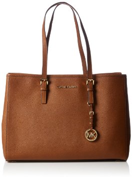 Michael Kors Women's Jet Set Saffiano Leather Shoulder Tote - Luggage