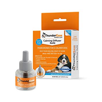 ThunderEase Dog Calming Pheromone Diffuser Refill - Relieve Separation Anxiety, Stress Barking and Chewing, Fear of Fireworks and Thunderstorms