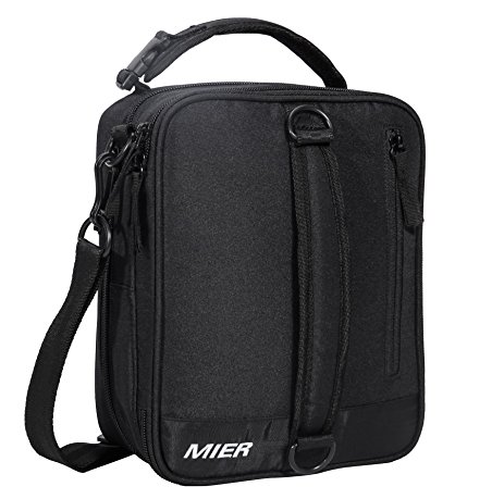 MIER Insulated Lunch Box Bag Expandable Lunch Pack for Men, Women and Kids, Black