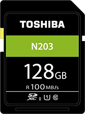 Toshiba THN-N203N1280E4 128GB N203 Class 10 U1 100MB/s SD Card with Adapter’