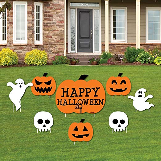 Big Dot of Happiness Happy Halloween - Yard Sign & Outdoor Lawn Decorations - Halloween Yard Signs - Set of 8