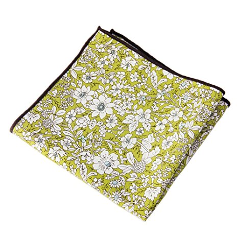 Mantieqingway Men's Cotton Floral Handkerchief