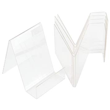 Pack of 5 Clear Acrylic Book Holder Display Stands Poster Menu Holder Lean To Perspex Leaflet