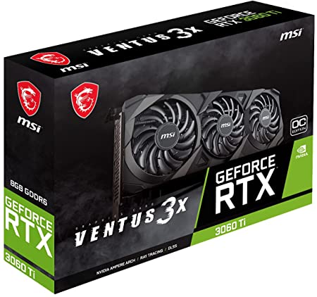 MSI GeForce RTX 3060 Ti Ventus 3X 8G OC LHR, GDDR6X, 1695 MHz PCI Express 4.0, 256-Bit, 1 x HDMI 2.1, 3 x DPort 1.4a, 8-pin x2