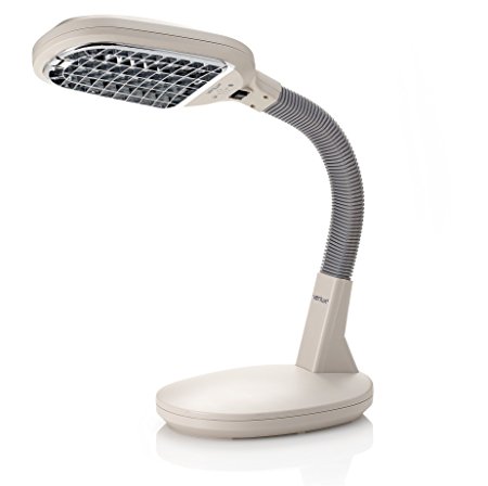 Verilux Original Natural Spectrum Desk Lamp, Adjustable EasyFlex Gooseneck, Hi/Low Switch, Optix Glare-Control Diffuser, Ivory