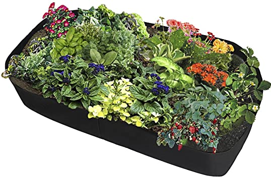 Xnferty Fabric Raised Garden Bed, 6x3 Feet Rectangle Breathable Planting Container Grow Bag Planter Pot for Plants, Flowers, Vegetables (Black)