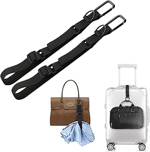 Cosmos 2 Pcs Add a Bag Strap Jacket Gripper Carry-on Baggage Straps Suitcase Belts Adjustable Extra Luggage Bag Straps for Travel Accessories