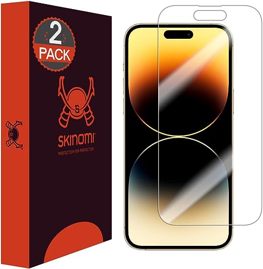 Skinomi Screen Protector Compatible with Apple iPhone 14 Pro Max (6.7 inch)(2-Pack) Clear TechSkin TPU Anti-Bubble HD Film