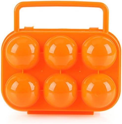 VolksRose Portable 6 Eggs Slots Holder Shockproof Storage Box for Camping Hiking