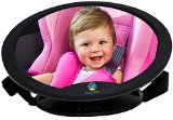 Logiclux Rear View Facing Back Seat Baby Mirror - No Center Headrest Required - Unique Oval Shatterproof Design - 100 Satisfaction Guarantee