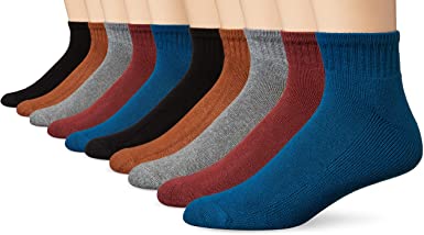 Amazon Essentials Men's 10-Pack Cotton Half Cushioned Ankle Socks