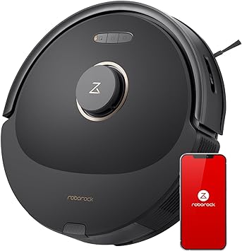 roborock Q8 Max Robot Vacuum and Mop Cleaner, DuoRoller Brush, 5500Pa Strong Suction, Lidar Navigation, Obstacle Avoidance, Multi-Level Mapping, Perfect for Pet Hair, Black