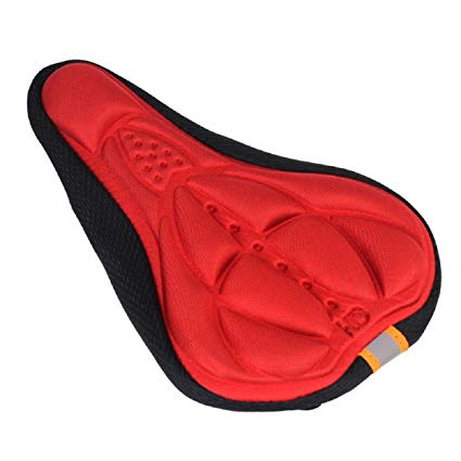Bestpriceam® Cycling Bike 3d Silicone Gel Pad Seat Saddle Cover Soft Cushion (Red)