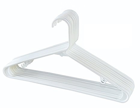 1InTheHome Lightweight Plastic Adult Hangers. White - 16 ct.