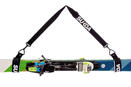Sukoa Ski Carrier Straps - Shoulder Sling with Cushioned Velcro Holder - Protects Skis and Poles from Scratches and Damage - Downhill and Backcountry Snow Gear and Accessories - Lifetime Guarantee