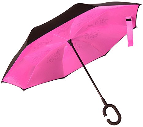 Inverted Umbrella Travel Double Layer Compact Self-standing Cars Reverse Folding Umbrella