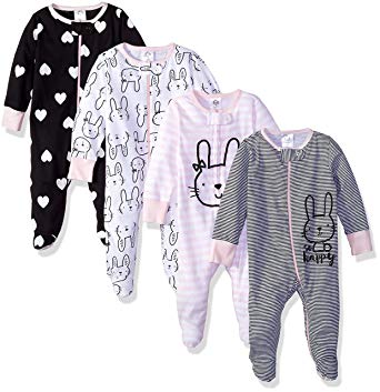 Gerber Baby Girls' 4-Pack Sleep 'N Play