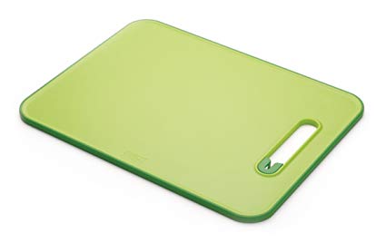 Joseph Joseph Slice and Sharpen Chopping board with Knife Sharpener, Large - Green