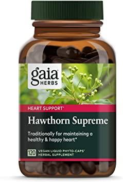 Gaia Herbs Hawthorn Supreme, Vegan Liquid Capsules, 120 Count - Promotes Heart Health & Stimulates Healthy Circulation, Organic Hawthorn Berry, Leaf & Flower Extract