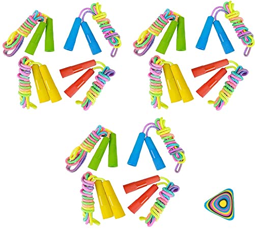 WGS 12 Rainbow Neon Jump Rope and 1 Vortex Eraser- Party Favors, Prizes, Outdoor Activities, Easter Baskets