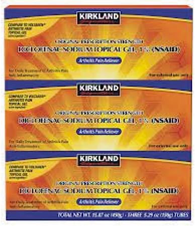Kirkland Signature Diclofenac Sodium Topical Gel 1% (3 Tubes of 5.29 oz (150g))