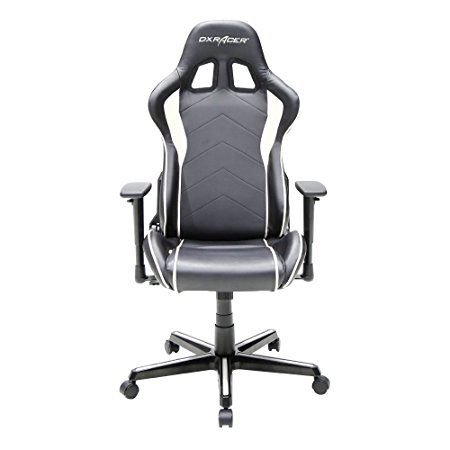 DXRacer Formula Series DOH/FH08/NW Newedge Edition Racing Bucket Seat Office Chair Gaming Chair Ergonomic Computer Chair (Black/White) with Pillows