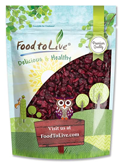 Dried Cranberries, 1.5 Pounds — Raw, Kosher, Vegan, Lightly Sweetened and Coated with Sunflower Oil, Unsulfured, Bulk