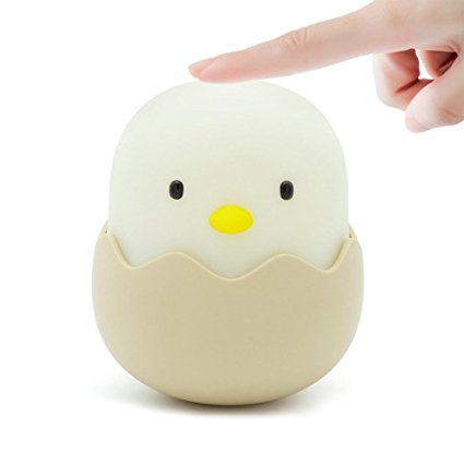 Expert-led night light led night lights Eggshell Chick switch baby kids night light for kids silicone touch switch control USB kids girls night light (Warm Chick)