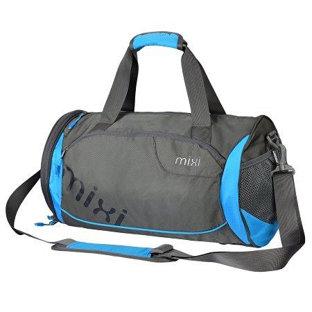 NEW! Mixi Trendsetter Gym Bag / Carry On Sports Travel Bag with Shoulder Strap, Zippered Compartments