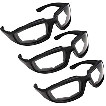 3 Pair Motorcycle Riding Glasses Clear