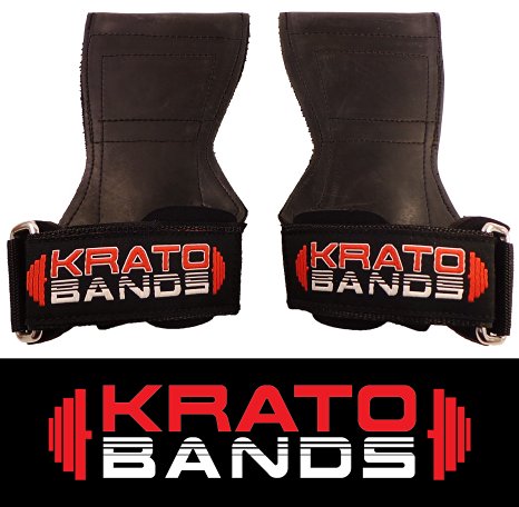 KRATO BANDS. Weight Lifting Grips. Heavy Duty Straps for all Types of Training, Power Lifting, and Exercise. Unique Padded Palm and Wrist Support. Perfect for Shrugs, Versa, Deadlifts, Pull ups, Gripps. All in One Gym Glove!