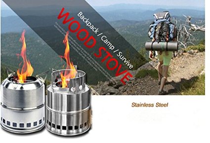 Lightweight Wood Burning Stove. Compact Kit for Backpacking, Camping, Survival. Burns Twigs - No Batteries or Liquid Fuel Canisters Needed.