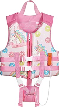 MoKo Swimming Vest for Kids 27-46 lbs/46-77 lbs, Clearance Children Swim Vests Water Activity Equipment Cute Pattern Watersports Swimming Device for Toddlers Boys Girls, M/L Size