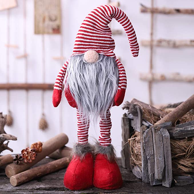 Oternal Christmas Gnomes Plush Toys, Stuffed Gnomes Plush with Adjustable Legs, Scandinavian Christmas Gnomes Decorations, Holiday Gnomes Ornaments for Christmas, Winter, Home Décor, 24 Inches (Red)