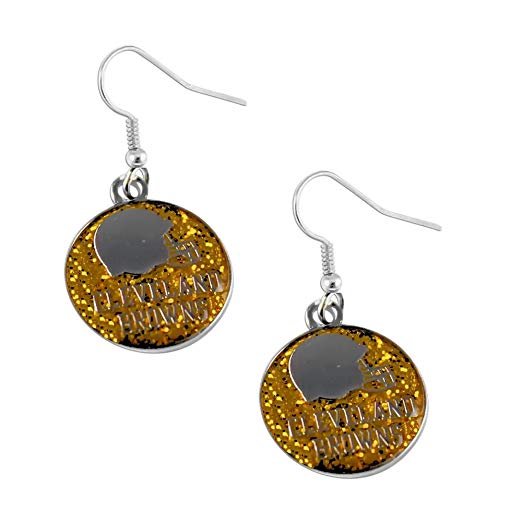 Cleveland Browns Logo Glitter Dangle Earring Set Charm Gift