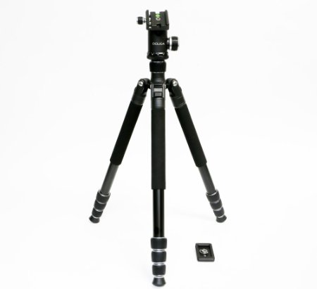 Dolica LX650B502 DS 65in Alluminum Alloy Professional Tripod with Built-In Monopod Black
