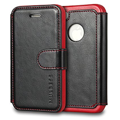 iPhone 4s Case Wallet,Mulbess [Layered Dandy][Vintage Series][Black] - [Ultra Slim][Wallet Case] - Leather Flip Cover With Credit Card Slot for Apple iPhone 4s / iPhone 4