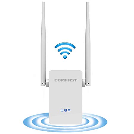 WiFi Range Extender, COMFAST 2.4GHz 300Mbps Dual Antenna Wireless Wi-Fi Signal Repeater/Access Point/Router, with Ethernet Port and WPS Button, Extends WiFi to Smart Home & Alexa Devices