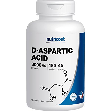 Nutricost D-Aspartic Acid Capsules (180 Capsules) (3000mg Serving)