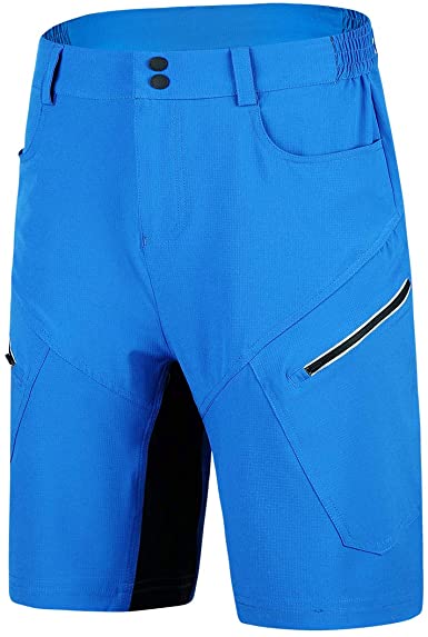 Souke Sports Mens Mountain Bike Biking Shorts Breathable Stretch MTB Shorts Loose Fit Cycling Baggy Pants with Zip Pockets