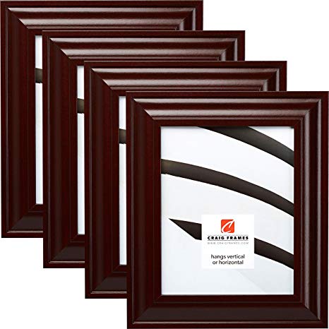 Craig Frames 76047 5 x 7 Inch Picture Frame, Contemporary Dark Mahogany, Set of 4