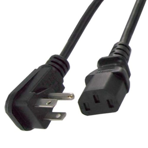 SF Cable, US Universal Wall Side Right Angle Power Cord, IEC320 C13 to NEMA 5-15P (2 Feet)