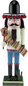 Clever Creations Mexican 14 Inch Traditional Wooden Nutcracker, Festive Christmas Décor for Shelves and Tables