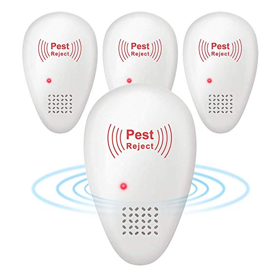 Hakkatronics Ultrasonic Pest Control Pest Repeller, Electronic Insects & Rodents Repellent for Mosquito, Mouse, Cockroaches, Rats, Bug, Spider, Ant, Flies Bed Bug Killer (4 Pack)