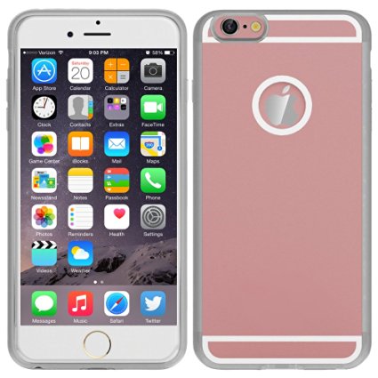 [1A Upgrade] OSSU® iPhone 6  6S  Plus Qi Wireless Charging Receiver Phone Case Charger Back Cover with Flexible Lightning Connector (Rose Gold)