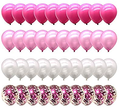 40PCS Pink Gradient Balloons 12 inch Confetti Balloons & Latex Balloons for Wedding Baby Shower Birthday Carnival Party Decoration Supplies …