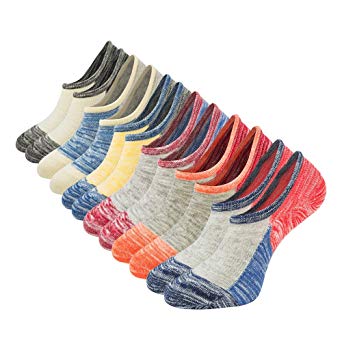 Mens No Show Low Cut Socks Funky Casual Socks Premium Cotton Non slip Ankle Socks by Empino
